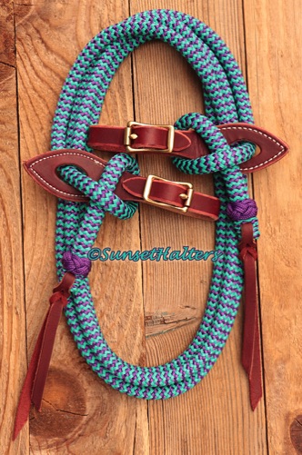 Sunset Halters, yacht braid, natural horsemanship, training, reins, roping,  slobber straps, American made, quick change, traditional