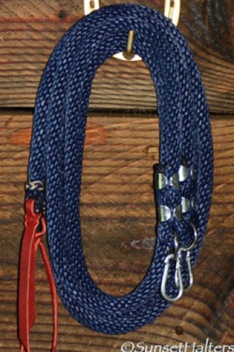 derby rope, split reins, stainless, ring